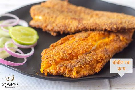 Bombil Rava Fry Bombil Fry, Maharashtrian Food, Fitness Foods, Recipes In Marathi, Sorghum Flour, Goan Recipes, Weekend Meals, Red Chili Powder, Sea Food