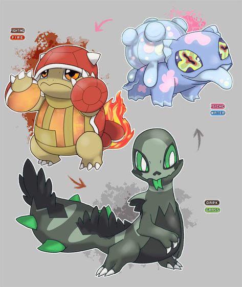 Neatos! Pokemon Regional Variants, Kanto Starters, Satoshi Pokemon, Welcome To Demon School Iruma Kun, Welcome To Demon School, Pokemon Fusions, Pokemon Fusion Art, Pokemon Starters, Pokemon Breeds