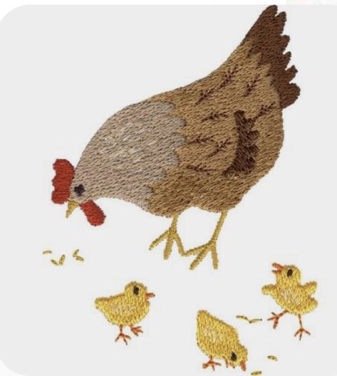 Farm Embroidery, Chicken Quilt, Denim Bag Patterns, Flower Machine Embroidery Designs, Fluffy Puppies, Baby Embroidery, Hens And Chicks, Animal Embroidery, Sewing Embroidery Designs