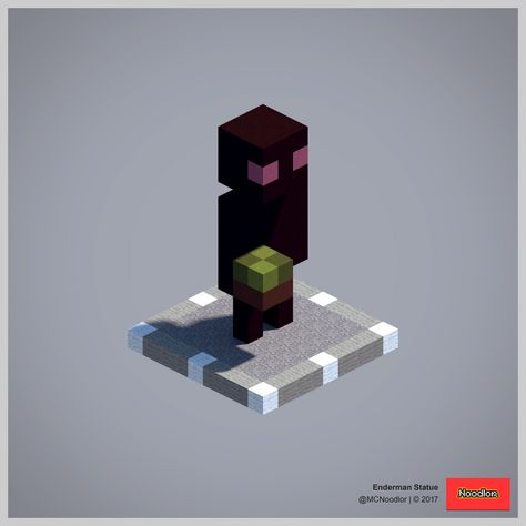 Enderman Statue Enderman Statue Minecraft, Enderman Minecraft Build, Minecraft Enderman Build, Minecraft Planter Ideas, Enderman Statue, Vans Bedroom, Statues Minecraft, Minecraft Sculptures, Statue Minecraft