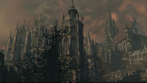 Bloodborne Background Art, Bloodborne Yharnam City, Yharnam City Art, Bloodborne Buildings, Berserk Laptop Wallpaper, Bloodborne Background, Soulsborne Aesthetic, Bloodborne Architecture, Bloodborne Screenshots