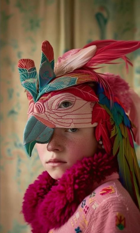 Bird Masks, Masks Art, Creative Halloween Costumes, Diy Costumes, Kids Costumes, Costume Design, Headdress, Halloween Diy, Textile Art