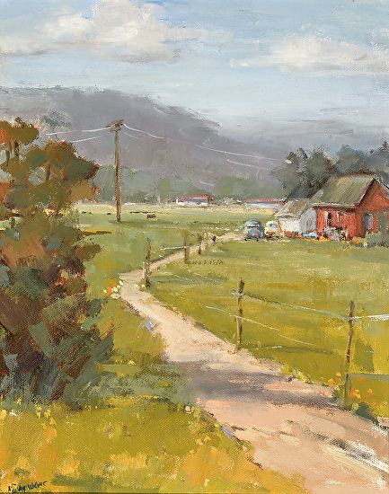 Landspace Painting, House Landscape Painting, Oil Painting Scenery, House Oil Painting, Ranch Art, Ocean Landscape Painting, Barn Pictures, Landscape Painting Tutorial, Oil Painting Inspiration