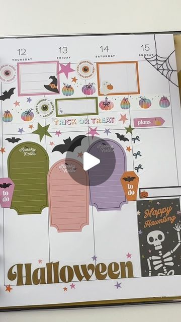 Happy Planner Halloween, Happy Planner Layout, Planner Layout, Planner Ideas, Happy Planner, Spooky Season, Trick Or Treat, Layout, How To Plan