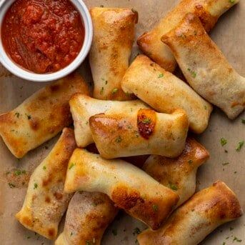 Pizza Rolls In Air Fryer, Rolls In Air Fryer, Air Fryer Pizza Rolls, Parmesan French Fries, Pepperoni And Mozzarella, Air Fryer Pizza, Homemade Pizza Rolls, Pizza Pockets, Pillsbury Recipes