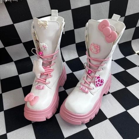 Cute Hello Kitty Boots 😻🥰 Get yours 👉 Link in bio @k.kawaiisweetstore #fashionalternative #fyp #fypシ #cute #love #fashion #kitty #hellokitty #kawaii #pink #sanrio Sanrio Shoes, Hello Kitty Boots, Hello Kitty Outfit, Sanrio Fashion, Kawaii Hello Kitty, Hello Kitty Shoes, Pink Kitty, Kitty Clothes, Hello Kitty Clothes