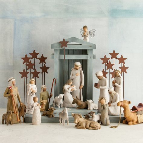 Willow Tree Creche *** Check this awesome product by going to the link at the image.-It is an affiliate link to Amazon. #VaseFillers Willow Tree Nativity Set, Nativity Display, Winter Blessings, Willow Tree Nativity, Character Statue, Willow Tree Figurines, Xmas Deco, Three Wise Men, Vase Fillers