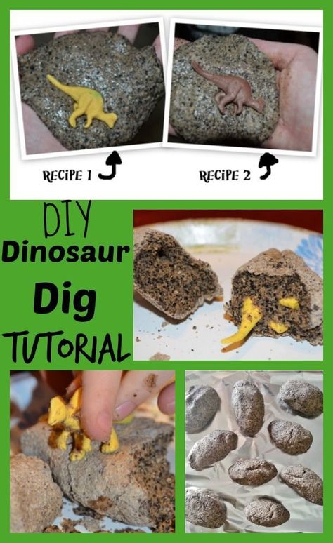 DIY Make your Own Dinosaur Egg Dig Tutorial - such an easy recipe to make your own dino eggs using coffee grinds! Perfect for birthday parties and hands on Montessori activities. Diy Dino Excavation, Dino Dig Diy, Dino Eggs Diy, Party Activities For Toddlers, Birthday Party Activities For Toddlers, Dino Dig, Sensory Play Dough, Ideas Birthday Party, Diy Dinosaur