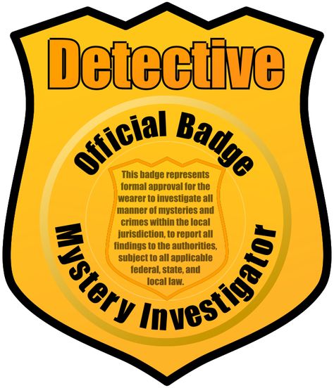 Detective Badge by eady - badge, clip art, clipart, detective, investigator, kids, mystery, Detective Crafts, Detective Themed Classroom, Detective Badge, Mystery Unit, Junior Detective, Gs Swaps, Secret Agent Party, Person Outline, Detective Party