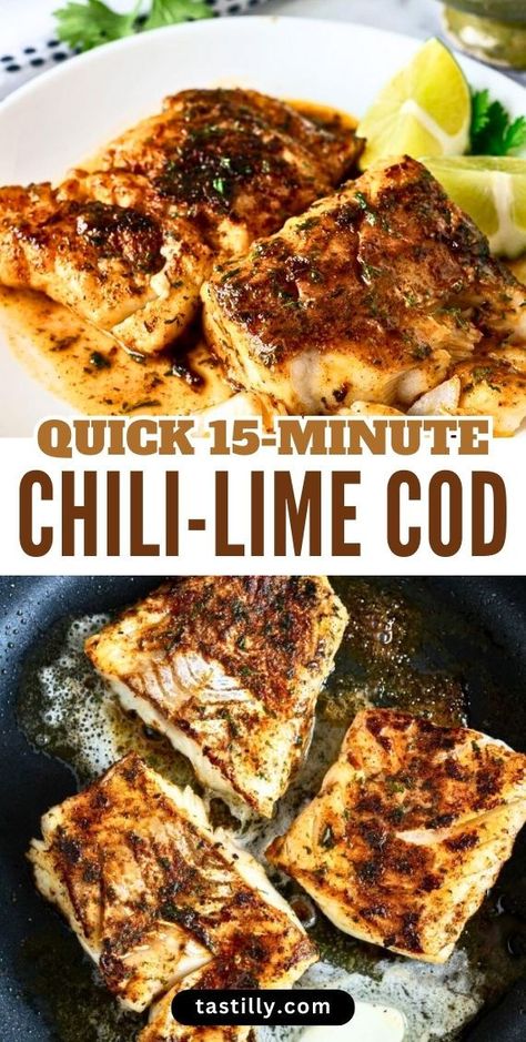 Turn a rather bland-tasting fish fillet into a zesty, spicy, herby, and flavorful masterpiece. Flaky and tender, Chili-Lime Cod is ready in less than 20 minutes and it’s a nutritious and delicious way to get your daily protein! Cod Seasoning Baked Fish, Chili Lime Fish, Chili Lime Baked Cod, Lemon Pepper Catfish Baked, Cashew Pesto Recipe, Lemon Pepper Flounder Baked Fish, Acid Reflux Friendly Recipes, Seafood Dish Recipes, Fish Recipes Baked