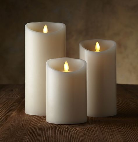 Luminara Flameless Candles, Luminara Candles, Scented Flameless Candles, Ivory Pillar Candles, Flameless Candle Set, Ivory Candles, Candle Wedding Decor, Electric Candles, Christmas Kitchen Decor