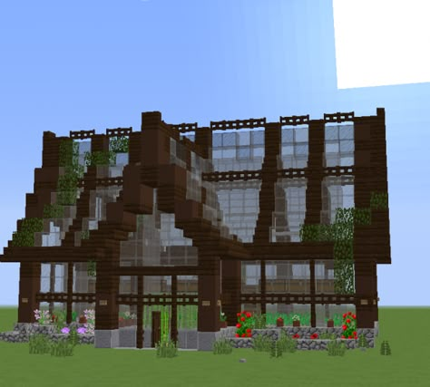 simple beautiful Green house Minecraft Map Green House Minecraft, Minecraft Kale, Minecraft Blueprint, Chalet Minecraft, Minecraft Greenhouse, Villa Minecraft, Construction Minecraft, Minecraft Garden, Minecraft Decoration