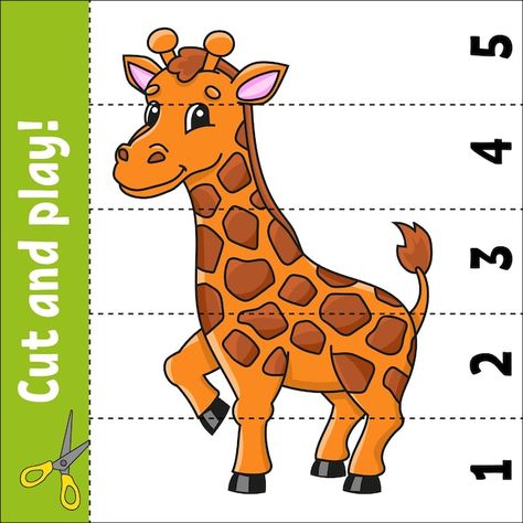 Learning numbers 15 giraffe animal cut a... | Premium Vector #Freepik #vector #math-game #math-worksheet #kids-puzzle #worksheet Game Math, Color Activity, Puzzle Worksheet, Home Daycare, Math Game, Animal Puzzle, Game For Kids, Learning Numbers, Math Worksheet