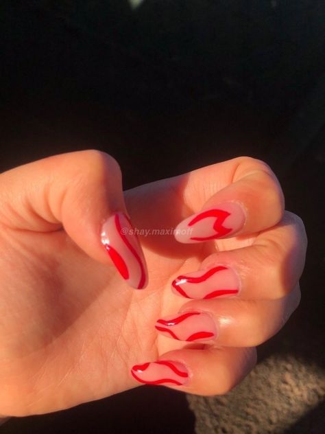 Wanda Maximoff Inspired Nails, Scarlet Witch Inspired Nails, Wanda Vision Nails, Scarlet Witch Nails Designs, Wanda Nails, Simple Marvel Nails, Wanda Tattoos Minimalist, Wandavision Nails, Scarlet Witch Nail Art