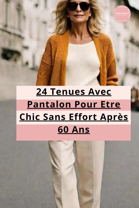 Vieillir avec grâce et style n'est pas aussi intimidant que cela puisse paraître - avec les bonnes tenues de pantalons, vous pouvez sans effort redéfinir votre déclaration de style, faisant une impression audacieuse même après 60 ans. Voici quelques superbes idées de tenues de pantalons qui vous assureront d'avoir un look rien de moins qu'incroyable. Mode Casual, Style Casual, Coin, Women's Fashion