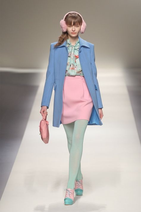 . Pastel Colors Fashion, Ellie Saab, Pastel Outfit, Pastel Fashion, Blue Coat, Modern Outfits, Here Comes, Colourful Outfits, Cute Fashion