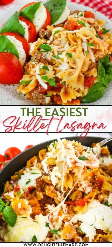 The EASIEST Skillet Lasagna Recipe | One Skillet Stovetop Recipe One Skillet Lasagna, Skillet Lasagna Easy, Stovetop Lasagna, Stove Top Lasagna, Pasta Ground Beef, Skillet Lasagna Recipe, Healthy Breakfast Meal Prep, Skillet Lasagna, Quick Pasta Recipes