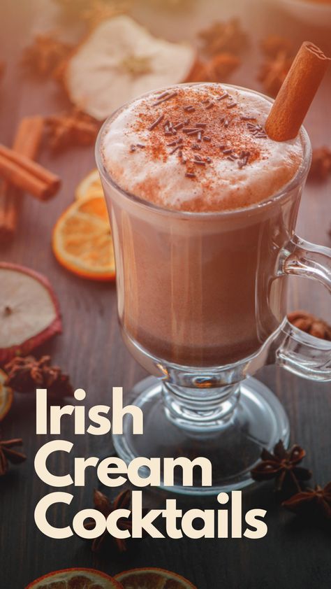 Irish Cream Cocktails, Irish Cream Drinks, Fireball Cocktails, Cream Cocktails, Irish Cream Recipe, Irish Cream Coffee, Cocktail Drinks Alcoholic, Cocktails To Try, Blended Drinks