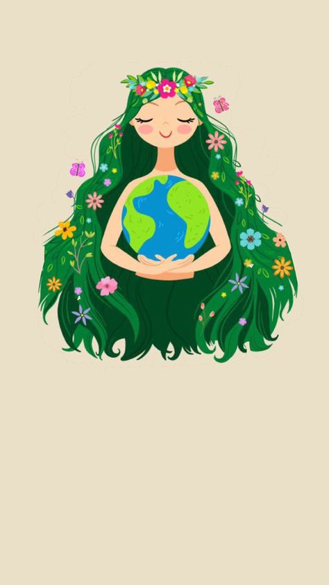 World Nature Day Drawing, Natural Green Wallpaper, Ekologiyaya Aid Rəsmlər, Earth Day Painting Ideas, Earth Day Drawings Art, Green World Drawing, Green Nature Drawing, Environmental Art Drawing, Go Green Poster Drawing