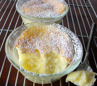 Custard Cakes, Blue Wardrobe, Custard Cake Recipes, Pudding Cakes, Citrus Desserts, Lemon Custard, Tasty Snacks, Custard Cake, Cakes Recipes