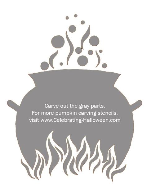 Witch Cauldron Pumpkin Carving Pattern Cauldron Pumpkin Carving, Witch Cauldron Pumpkin, Cauldron Pumpkin, Witch Brewing, Pumpkin Carving Pattern, Pumpkin Carving Stencil, Halloween Pumpkin Stencils, Pumpkin Carving Stencils, Witch's Cauldron