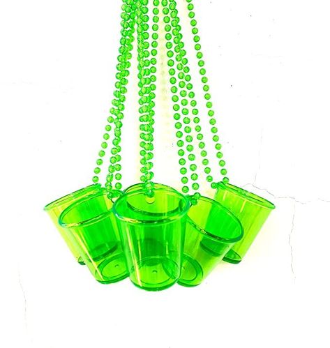 Necklaces Green, Green Shot, Cup Decoration, Shot Cups, Birthday Party Activities, Bead Necklaces, New Years Eve Decorations, Party Cups, Carnival Party