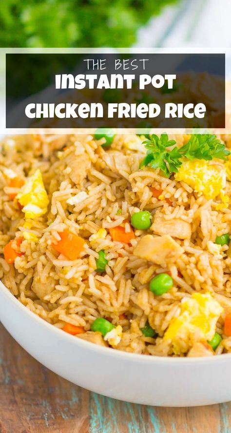 Instant Pot Chicken Lunch Recipes, Chicken Fried Rice Recipe Instant Pot, Insta Pot Chicken Fried Rice Recipe, Simple Pressure Cooker Meals, Fried Rice Ninja Foodi, Pressure Cooker Chicken Fried Rice, Instapot Fried Rice Easy, Asian Rice Recipes Instant Pot, Rice Cooker Fried Rice Recipes