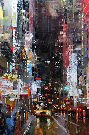 Oil Pastel Artists, Mark Lague, Red Modern Art, Hannah Wilke, Scape Painting, Pastel Artists, Manhattan Night, Artists Painting, A Level Art Sketchbook