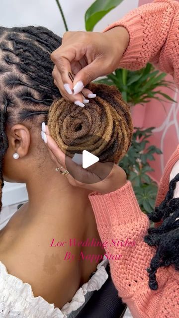 Dreads Styles For Wedding, Loc Hairstyles For Bridesmaids, Soft Locs Wedding Hairstyles, Bridal Hairstyles For Locs, Dreadlocks Hairstyles For Wedding, Wedding Loc Hairstyles Black Women, Loc Hairstyle Wedding, Faux Loc Updo Styles Wedding, Bridal Hairstyles For Dreadlocks