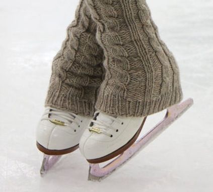 Ice Skates, pink blade guards, Cute Leg Warmers. For sale on Etsy. Ice Skate Leg Warmers, Alissa Salls, Skating Aesthetic, Winter Princess, 일본 패션, The Cardigans, Snow Princess, Winter Fairy, Winter Inspo