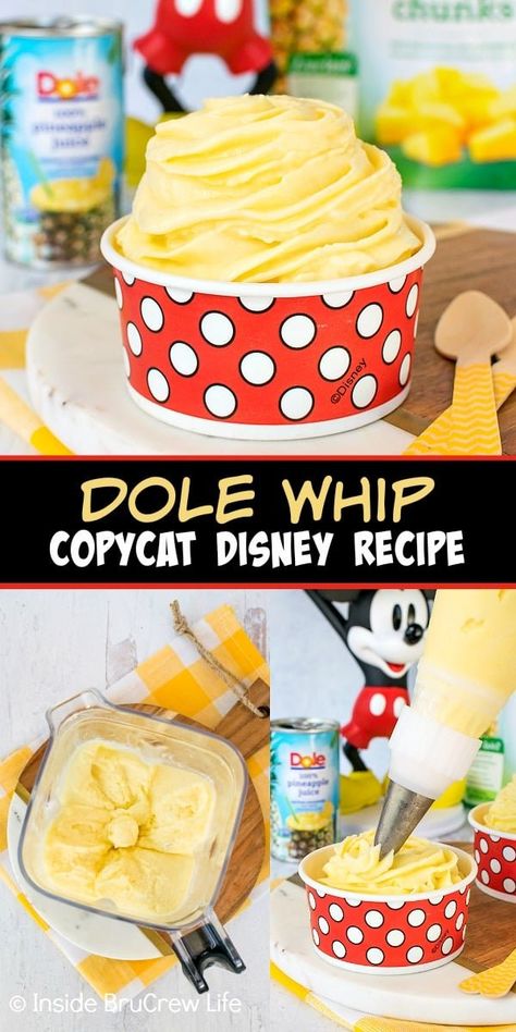 Pineapple Dole Whip Recipe, Dole Whip Disney, Pineapple Dole Whip, Dole Whip Recipe, Dessert Oreo, Disney Desserts, Dairy Free Ice Cream, Recipes Summer, Easy Summer Desserts