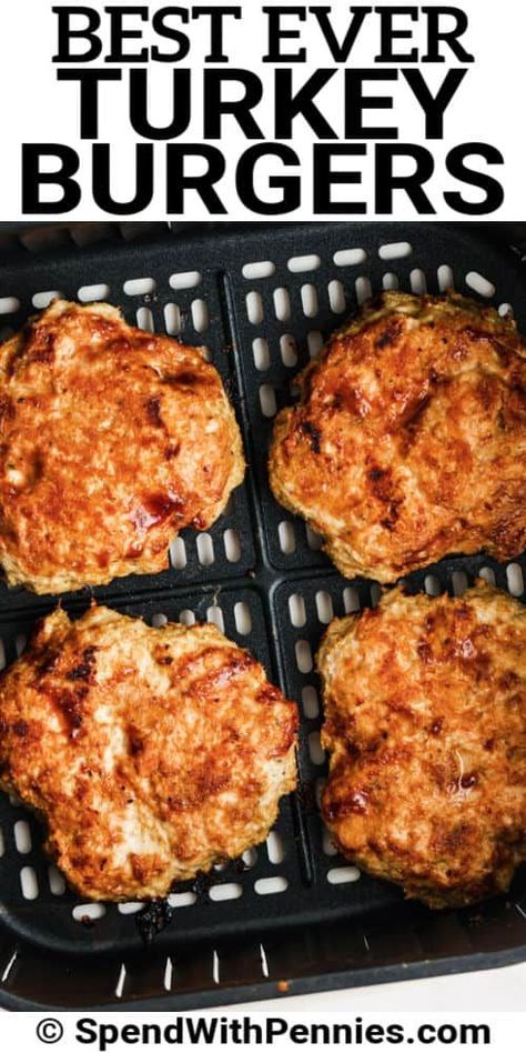 Turkey Burgers Recipes Air Fryer, Ground Turkey Burgers Air Fryer, Turkey Burger In Air Fryer, Air Fried Turkey Burgers, Air Fryer Turkey Patties, Air Fry Turkey Burger, Air Fryer Frozen Turkey Burger Patties, Frozen Turkey Burgers In Air Fryer, Turkey Patties Recipe