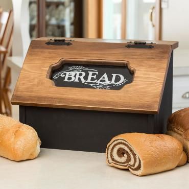 Wooden Bread Box, Vintage Bread Boxes, Clear Acrylic Sheet, Bread Storage, Woodworking Box, Counter Decor, Bread Boxes, Bread Box, Brown Box