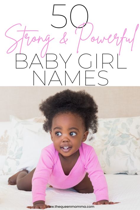 Here’s a list of the best girl names that mean strong and powerful. These names are from different origins and have important historical, mythological, literary, or modern references that make them even more powerful, as potential name choices to empower your precious baby girl during her lifetime. #babygirlnames #babynames #girlnames #namesforgirls Biracial Baby Names, Baby Girl Names Black, Literary Girl Names, African American Girl Names, Black Baby Names, Black Baby Girl Names, Interracial Babies, Powerful Girl Names, Strong Girl Names