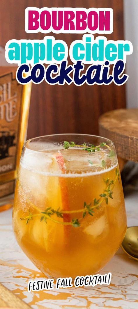 Bourbon Apple Cider Cocktail - drinks #drinks Bourbon And Apple Cider Cocktail, Bourbon Cider Cocktail, Apple Cider Bourbon Cocktail, Apple Juice Cocktail, Autumn Beverages, Apple Cider Bourbon, Apple Cider Whiskey, Drinks With Pineapple Juice, Cider Cocktail Recipes