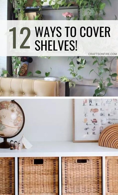 Here's how you can cover shelves without doors in a cool and stylish way. Find the best hacks that will also add style, color, and functionality to your space. Shelf Curtain Ideas, Curtains To Cover Shelves, Shelf Covering Ideas, Cover Open Shelves, Cover Shelves, Covered Shelves, Roll Down Shades, Vintage Shutters, Shelf Cover