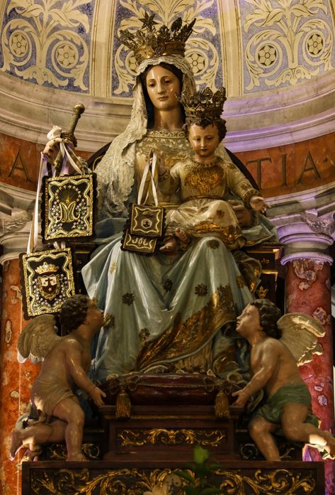 Our Lady Of Mount Carmel, Mary Images, Mother Mary Images, Virgin Mary Statue, Mount Carmel, Mary Statue, Mama Mary, Queen Of Heaven, Blessed Mother Mary