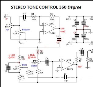 Baxandall Tone Control stereo tl 074 Electrical Wiring Colours, Signal Jammer, Ads Video, Hifi Amplifier, Valve Amplifier, Diy Amplifier, Electronic Circuit Design, Power Supply Circuit, Car Audio Amplifier