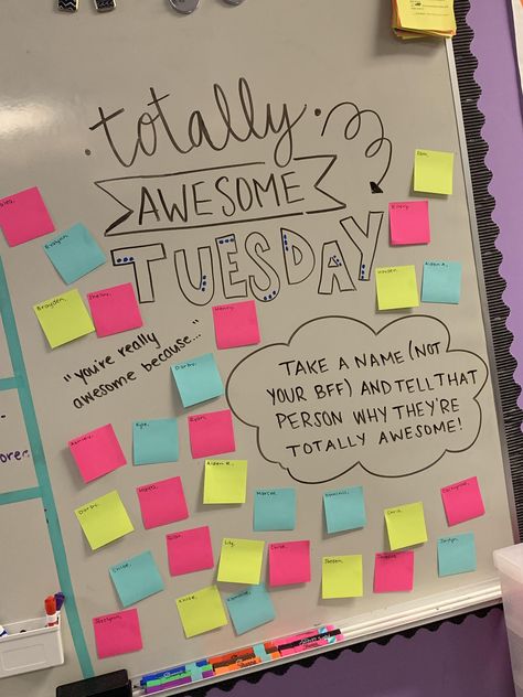 Talk About It Tuesday Classroom, Tuesday Classroom Board, Tuesday Theme Days, Try It Tuesday Ideas, Fun Friday Activities Classroom Ideas High School, Tuesday Morning Message Classroom, Tuesday Morning Meeting, Fun Friday Activities Classroom Ideas, Summer Organization