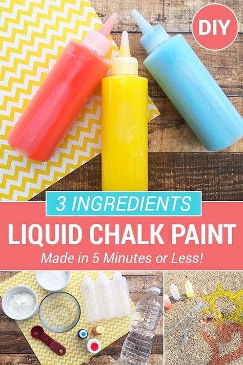 Make lots of sidewalk art with this sidewalk chalk paint recipe! It's cheap to make with items you have in the pantry. Fun activity to make with the kids today! Sidewalk Chalk Paint Recipe, Sidewalk Chalk Recipe, Apple Pie Pops, Kids Gratitude Journal, Sidewalk Chalk Paint, Sidewalk Paint, Gratitude Journal For Kids, Chalk Paint Recipe, Homemade Chalk Paint