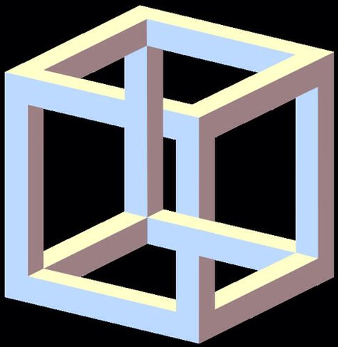 This can be done in two point perspective Necker Cube, Op Art Lessons, Optical Illusions Pictures, Illusion Pictures, Cool Illusions, Cool Optical Illusions, Visual Illusion, Art Optical, Geometry Art