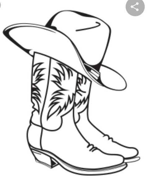 Plain Drawing, Tattoos Western, Cowboy Boots Svg, Cowboy Boot Tattoo, Cowboy Hat Tattoo, Boots Svg, Cowgirl Tattoos, Cowboy Tattoos, Texas Tattoos