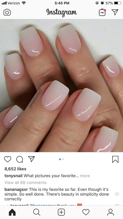 Unghie Sfumate, Bride Nails, Neutral Nails, Dipped Nails, Short Acrylic Nails, Cute Acrylic Nails, Nail Polish Colors, Perfect Nails, Ombre Nails