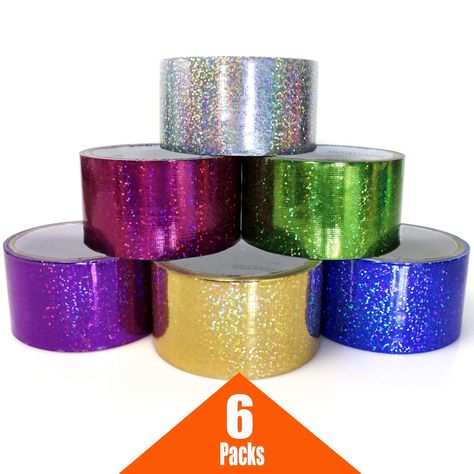 GIFTEXPRESS 6 Holographic Heavy-Duty Assorted Colored Duct Tapes, Sparkle Glitter Tapes Multi Purposes Bright Colors for DIY, Art Craft, 2" Roll by 5 yds -- Be sure to check out this awesome product. (This is an affiliate link) New Year's Eve Crafts, Kids New Years Eve, Diy Kids Art, Glitter Tape, Duct Tape Wallet, Classroom Projects, Popsicle Stick Crafts, New Year's Crafts, Decorative Tape