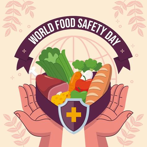 Free Vector | Flat world food safety day illustration Food Safety Posters, World Food Safety Day, Food Safety Day, Flat World, Importance Of Food, Nutrition Month, Cross Road, Food Technology, Food Tech