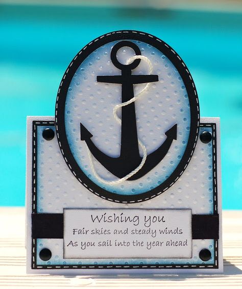 Paper Creations by Kristin: Anchor Card Cruise Cards Ideas, Anchor Card, Seaside Cards, Beachy Cards, Carnival Cruise Tips, Congrats Cards, 100th Birthday Card, Sea Cards, Anchor Wedding