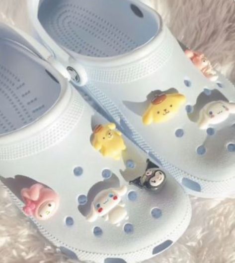 Hello Kitty Jibbitz, Sanrio Jibbitz, Cinnaroll Sanrio, Cinnamoroll Items, Sanrio Crocs, Cinnamoroll Stuff, Aesthetic Crocs, Anime Crocs, Crocs Cute