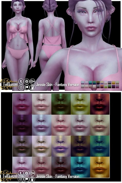 Sims 4 Cc Shiny Skin, Sims 4 No Eyebrows, Sims 4 Cc Demon Skin, Sims Skin Color, Sims 4 Mermaid Skin, Sims 4 Pink Skin Cc, Sims 4 Centaur, Sims 4 Cc Fairy Makeup, Sims 4 Teifling Cc