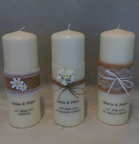 Wedding Candles Ireland Candle Memorial, Wedding Candles Diy, Gem Candles, Unity Candles, Memorial Ideas, Christening Candle, Wedding Unity Candles, Wedding Candle, Wedding Unity