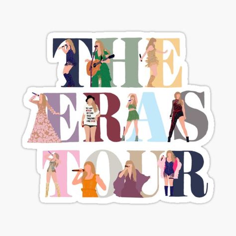 Taylor Swift Eras Tour Poster Ideas, Taylor Swift Era Stickers, Taylor Swift Album Stickers Printable, Cute Taylor Swift Stickers, Cute Stickers Taylor Swift, Sticker Ideas Taylor Swift, Taylor Swift Cake Topper Printable, Ts Sticker, Taylor Swift Sticker Ideas